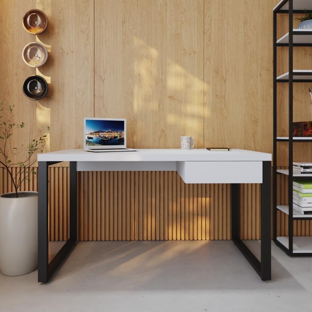 Mesa Operacional C-01gav. 135x70x75cm Yon Branco Tx-est.preta Branco Tx-est.preta - 4