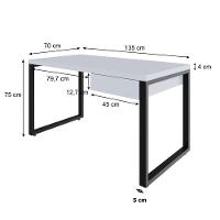 Mesa Operacional C-01gav. 135x70x75cm Yon Branco Tx-est.preta Branco Tx-est.preta - 7