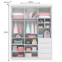 Guarda Roupa Infantil 3 Portas 4 Gavetas Lua P04 Branco - Mpozenato - 5