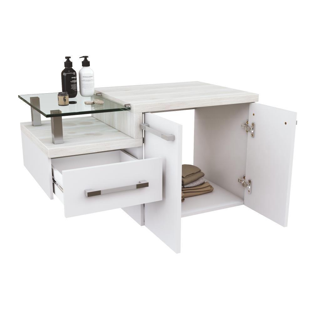 Gabinete Para Banheiro Com Espelheira Legno 830 Sem Cuba Branco Chess C-snow - 5