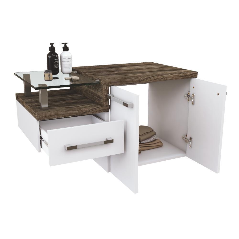 Gabinete Para Banheiro Com Espelheira Legno 830 Sem Cuba Branco Chess C-carvalho Dark - 5