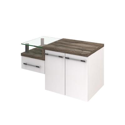 Gabinete Para Banheiro Com Espelheira Legno 830 Sem Cuba Branco Chess C-carvalho Dark