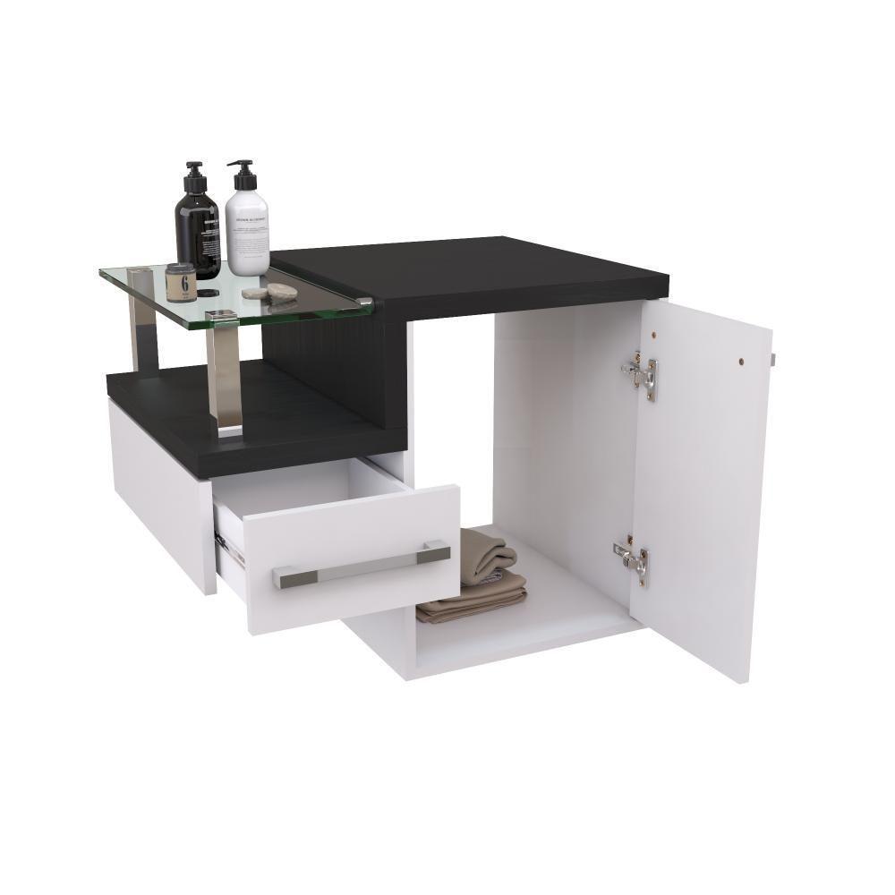 Gabinete Para Banheiro C-cuba Q355 E Espelheira Legno 651 Branco Chess C-preto ônix - 6