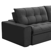 Sofá Retrátil Reclinável 3 Lugares 250Cm Argon F05 Veludo Grafite - 3