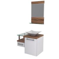 Gabinete Para Banheiro C-cuba L34 E Espelheira Legno 631 Branco Chess C-nogal - 3