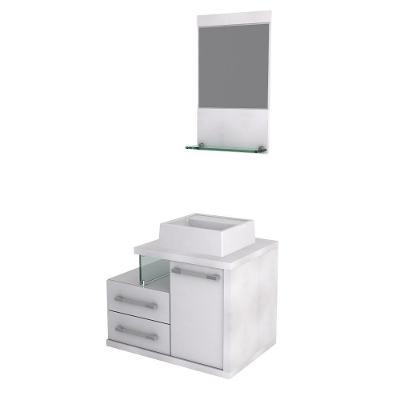 Conjunto Balcão C-cuba Q32 E Espelheira Legno 651 Perffect Acetinado Branco Chess C-branco Chess