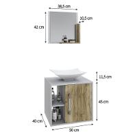 Conjunto Balcão C-cuba L38 E Espelheira Soft 500 Branco Chess Branco Chess C-carvalho - 6