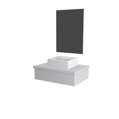 Conjunto Bancada C-cuba Q32 E Espelheira Metrópole 601 Perffect Acetinado Branco Chess