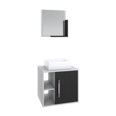 Conjunto Balcão C-cuba Q32 E Espelheira Soft 500 Branco Chess C-nogal Branco Chess C-preto ônix