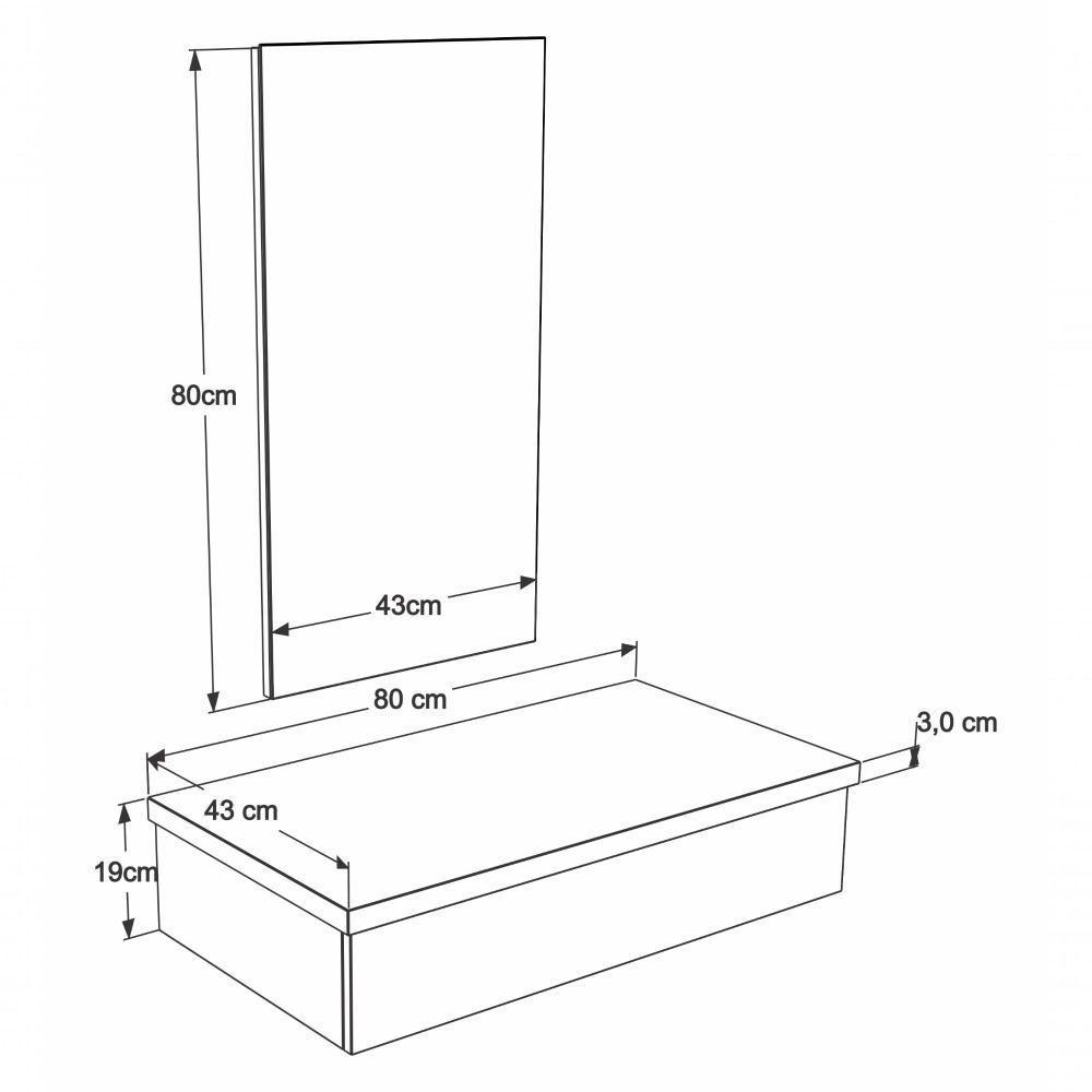 Conjunto Bancada C-cuba Aria 41 E Espelheira Metrópole 801 Nogal Preto ônix - 5