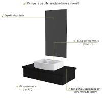 Conjunto Bancada C-cuba Aria 41 E Espelheira Metrópole 801 Nogal Preto ônix