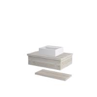 Conjunto Bancada C-cuba Q32 E Prateleira Metrópole 605 Preto ônix Snow - 1