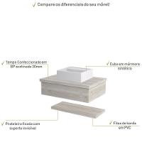 Conjunto Bancada C-cuba Q32 E Prateleira Metrópole 605 Preto ônix Snow