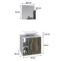Conjunto Balcão C-cuba L38 E Espelheira Soft 500 Branco Chess C-carvalho Branco Chess C-carvalho Dark - 6