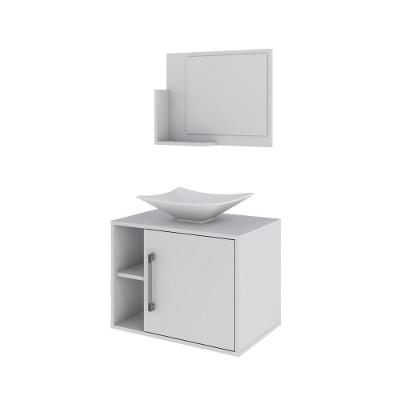 Conjunto Balcão C-cuba L38 E Espelheira Soft 600 - Branco Chess C-branco Chess Branco Chess C-branco Chess
