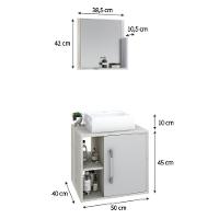 Conjunto Balcão C-cuba Q32 E Espelheira Soft 500 Snow Snow C-branco Chess - 5