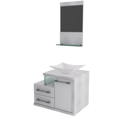 Conjunto Balcão C-cuba L38 E Espelheira Legno 651 Perffect Acetinado Branco Chess C-branco Chess