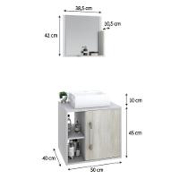 Conjunto Balcão C-cuba Q32 E Espelheira Soft 500 Branco Chess C-preto ônix Branco Chess C-snow - 6