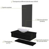 Conjunto Bancada C-cuba L45, Prateleira E Espelheira Metrópole 806 Nogal Preto ônix