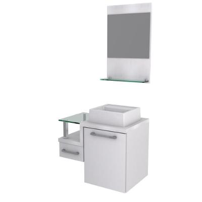 Conjunto Balcão C-cuba Q32 E Espelheira Legno 631 Perffect Acetinado Branco Chess C-branco Chess