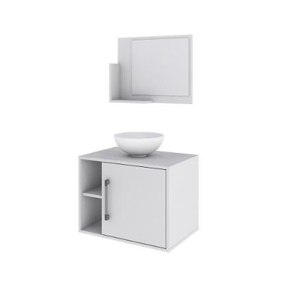 Conjunto Balcão C-cuba R30 E Espelheira Soft 600 - Branco Chess C-branco Chess Branco Chess C-branco Chess