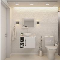 Conjunto Balcão C-cuba R30 E Espelheira Soft 600 - Branco Chess C-branco Chess Branco Chess C-branco Chess - 3