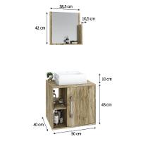 Conjunto Balcão C-cuba Q32 E Espelheira Soft 500 Preto Onix C-snow Carvalho - 6