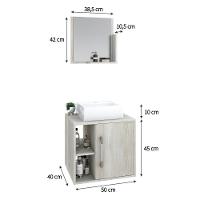 Conjunto Balcão C-cuba Q32 E Espelheira Soft 500 Nogal C-preto ônix Snow - 6