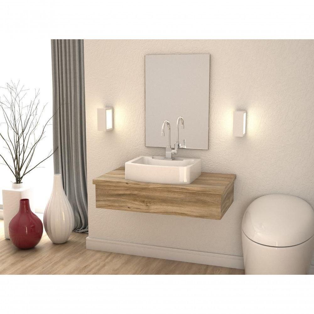 Conjunto Bancada C-cuba Aria 41 E Espelheira Metrópole 801 Branco Chess Carvalho - 3