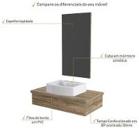 Conjunto Bancada C-cuba Aria 41 E Espelheira Metrópole 801 Branco Chess Carvalho