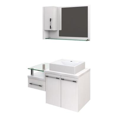 Conjunto Balcão C-cuba Q39 E Espelheira Legno 830 Perffect Acetinado Branco Chess C-branco Chess