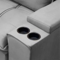 Sofá Retrátil Reclinável 3 Lugares 230Cm Moritz F05 Veludo Prata - 3