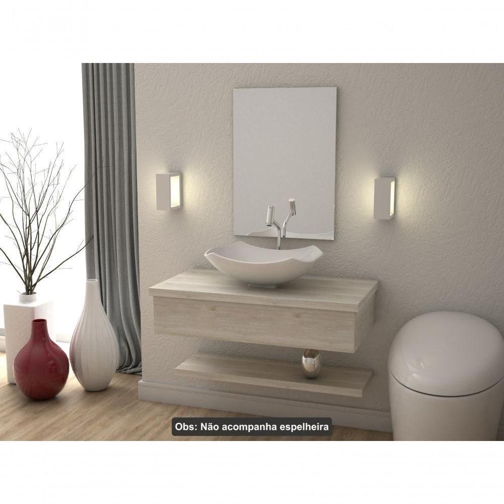 Conjunto Bancada C-cuba L42 E Prateleira Metrópole 805 Preto ônix Snow - 5