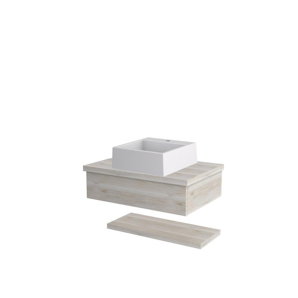 Conjunto Bancada C-cuba Q355 E Prateleira Metrópole 605 Preto ônix Snow - 1