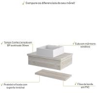 Conjunto Bancada C-cuba Q355 E Prateleira Metrópole 605 Preto ônix Snow