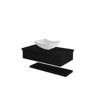 Conjunto Bancada C-cuba L42 E Prateleira Metrópole 805 Nogal Preto ônix - 1