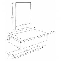 Conjunto Bancada C-cuba L45, Prateleira E Espelheira Metrópole 606 Preto ônix Snow - 5