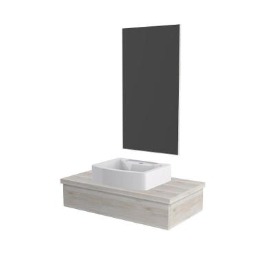 Conjunto Bancada C-cuba Aria 41 E Espelheira Metrópole 801 Preto ônix Snow