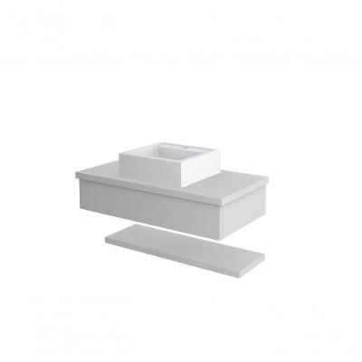 Conjunto Bancada C-cuba Q39 E Prateleira Metrópole 805 Perffect Acetinado Branco Chess
