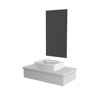 Conjunto Bancada C-cuba Aria 41 E Espelheira Metrópole 801 Perffect Acetinado Branco Chess