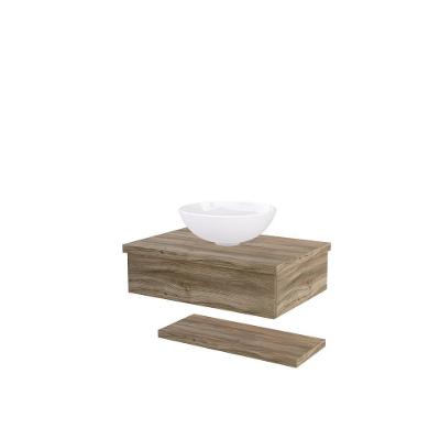 Conjunto Bancada C-cuba R35 E Prateleira Metrópole 605 Branco Chess Carvalho