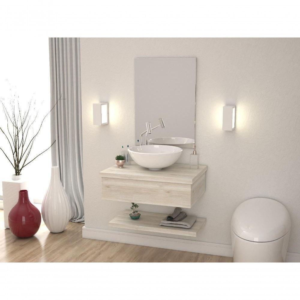 Conjunto Bancada C-cuba R35 E Prateleira Metrópole 605 Preto ônix Snow - 3