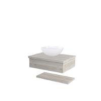 Conjunto Bancada C-cuba R35 E Prateleira Metrópole 605 Preto ônix Snow - 1