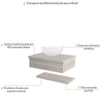 Conjunto Bancada C-cuba R35 E Prateleira Metrópole 605 Preto ônix Snow