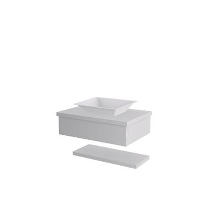 Conjunto Bancada C-cuba Messina E Prateleira Metrópole 605 Perffect Acetinado Branco Chess
