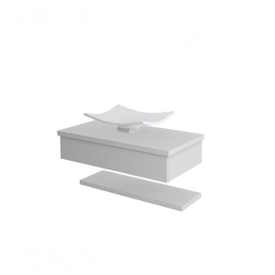 Conjunto Bancada C-cuba F44 E Prateleira Metrópole 805 Perffect Acetinado Branco Chess