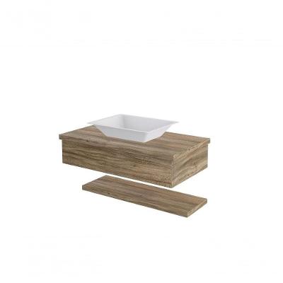 Conjunto Bancada C-cuba Messina E Prateleira Metrópole 805 Branco Chess Carvalho