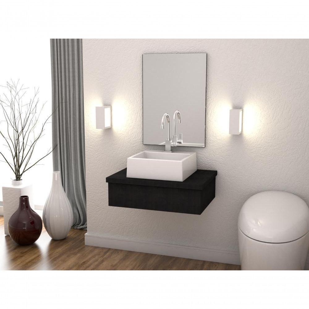 Conjunto Bancada C-cuba Q355 E Espelheira Metrópole 601 Nogal Preto ônix - 3