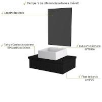 Conjunto Bancada C-cuba Q355 E Espelheira Metrópole 601 Nogal Preto ônix