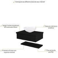 Conjunto Bancada C-cuba R35 E Prateleira Metrópole 605 Nogal Preto ônix